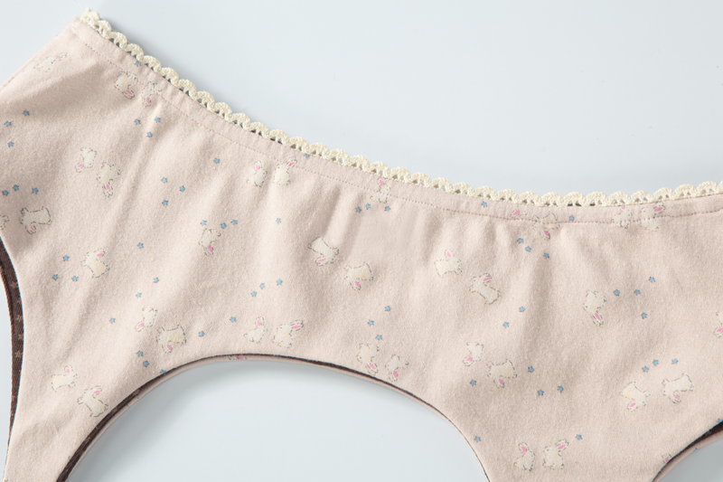reversible garter belt star rabbit brown