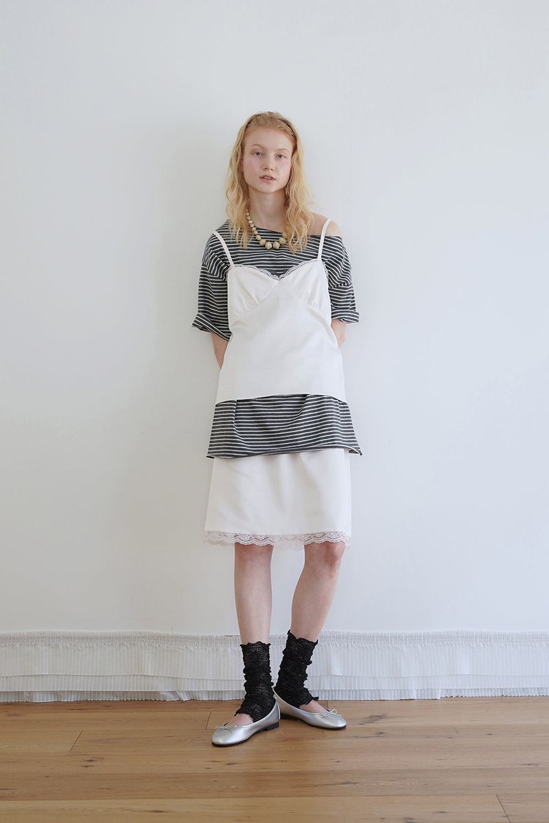 Satin midi skirt_ivory