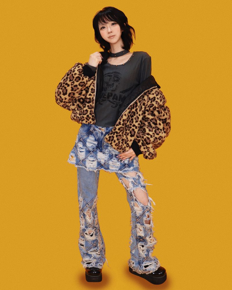 pop leopard hood Jumper (누빔/2color)