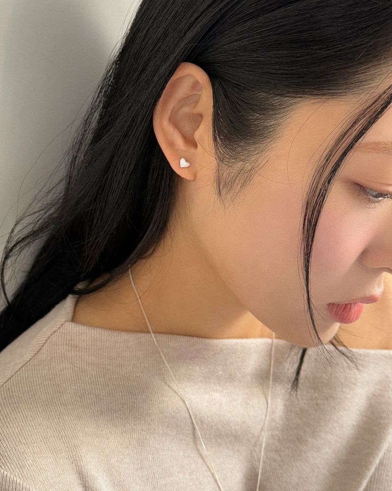 Sorbet heart earring (silver)