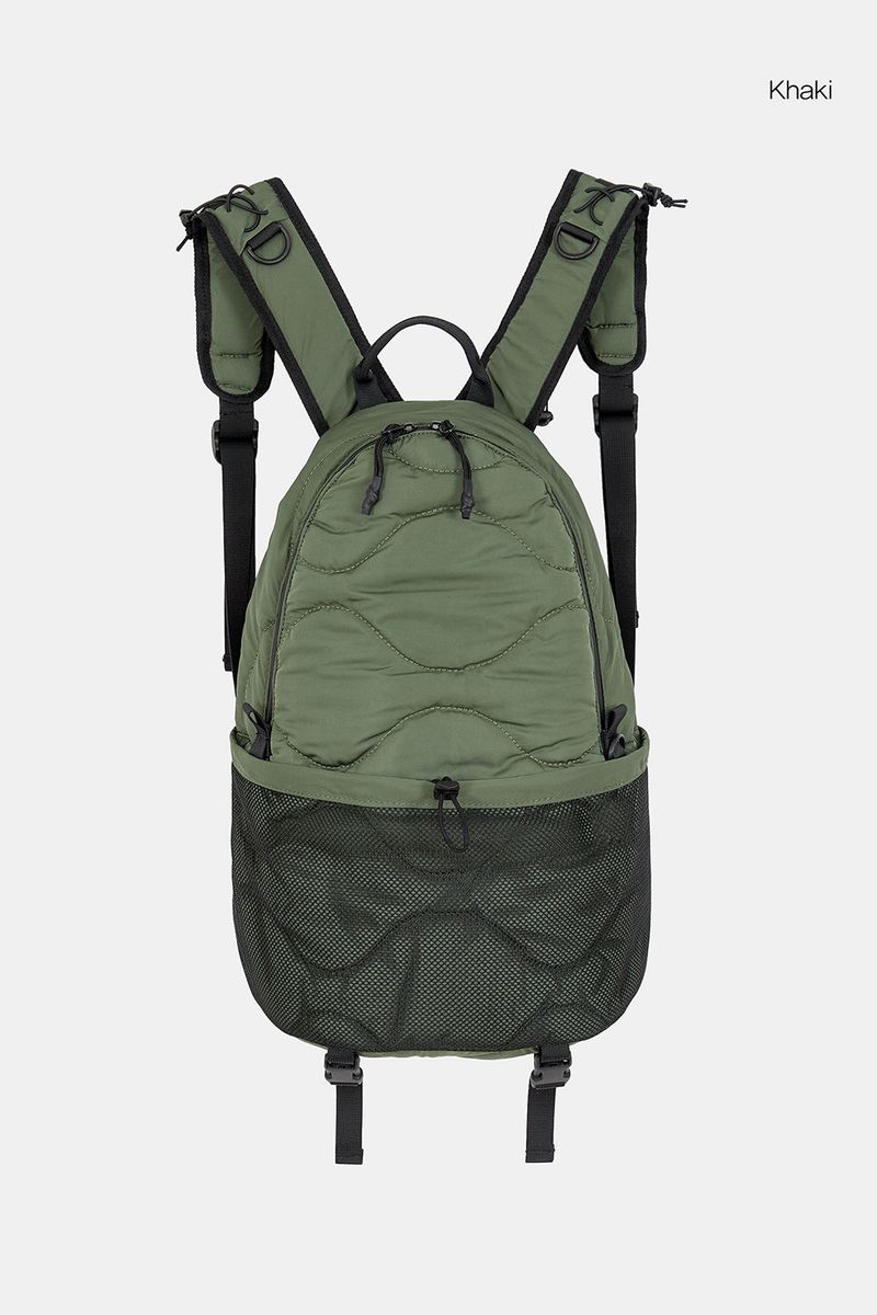 Winding stitch padded backpack