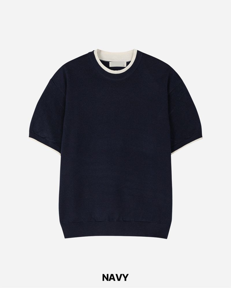 Welt Crop Short Sleeve Knit