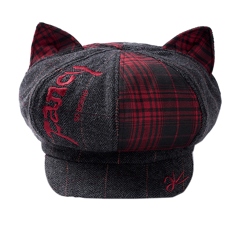 Emoha Asuka's punk cat ear newsboy hat