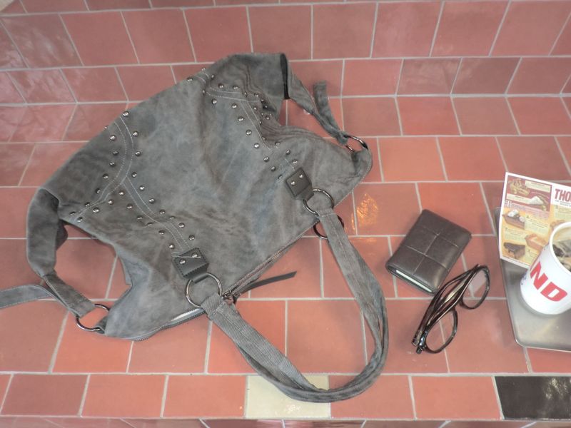 Vintage Denim Stud Big Shoulder Bag