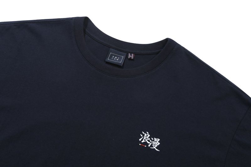 ROMANTIC SLOGAN TEE SHIRT_NAVY