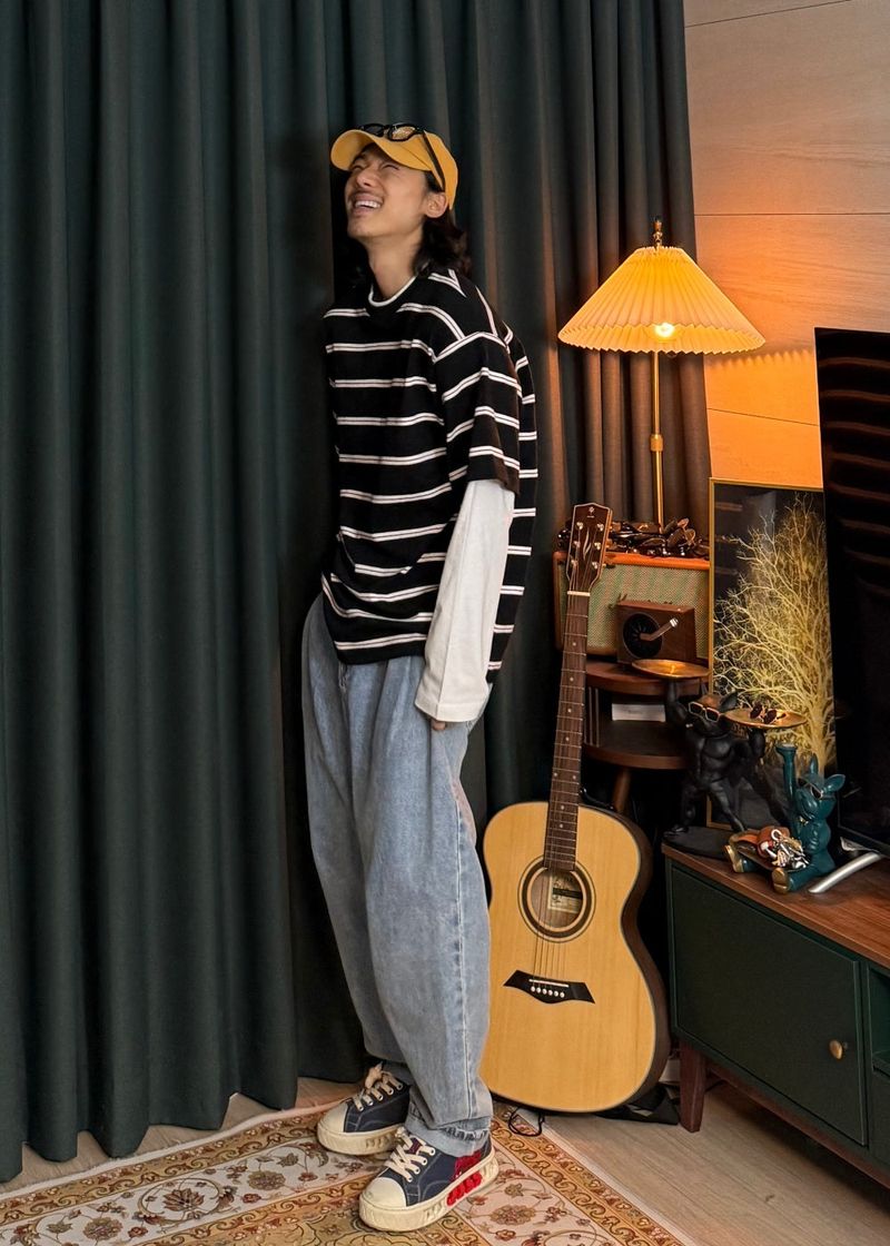 Striped Layered Long-Sleeve 2COLOR