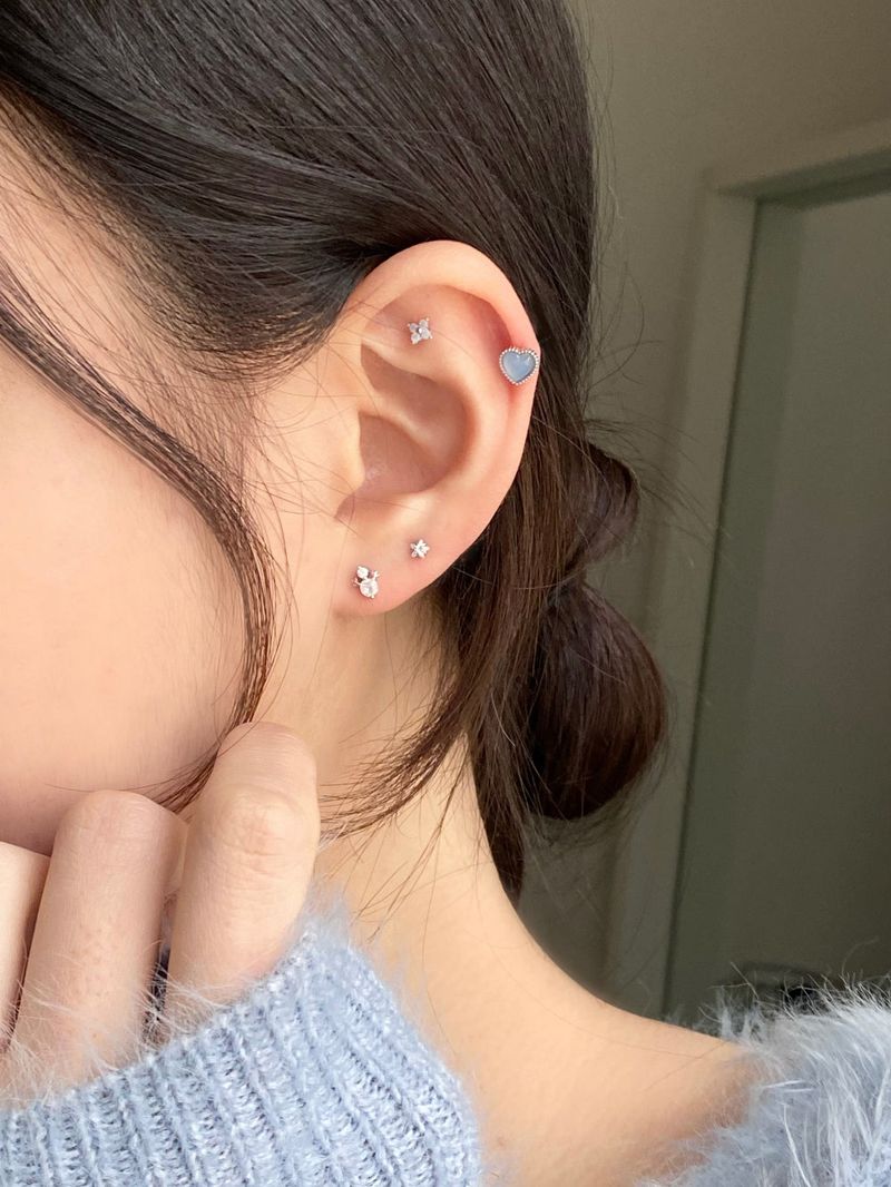[5 set] winter snowflower piercing set