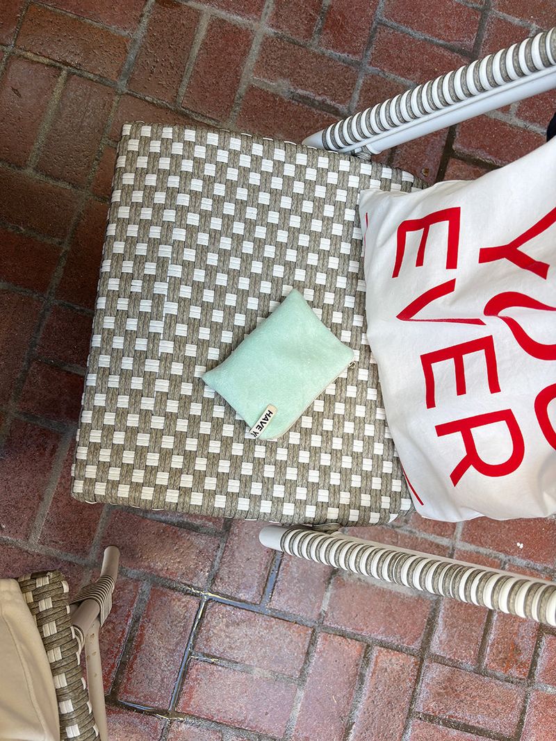 Terry flat pouch - mint , M size