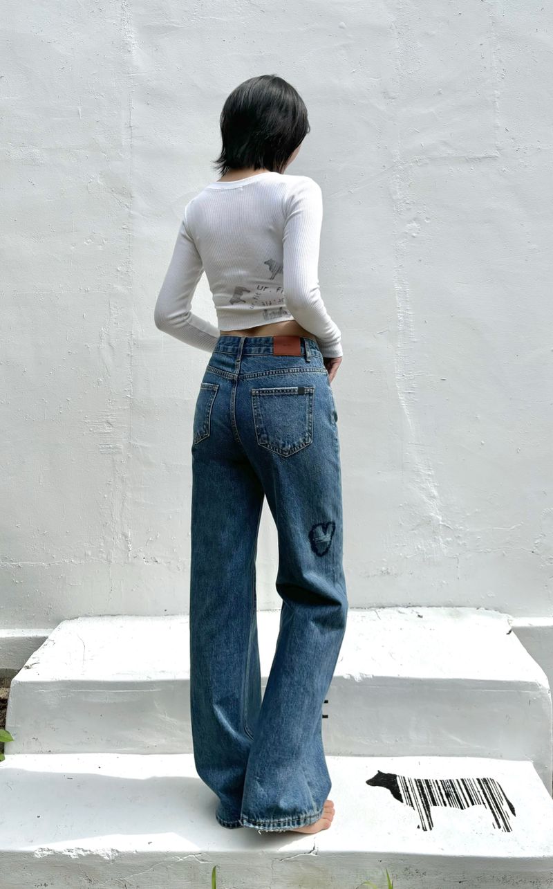 VINTAGE EMBROIDERED DENIM PANTS code 17911