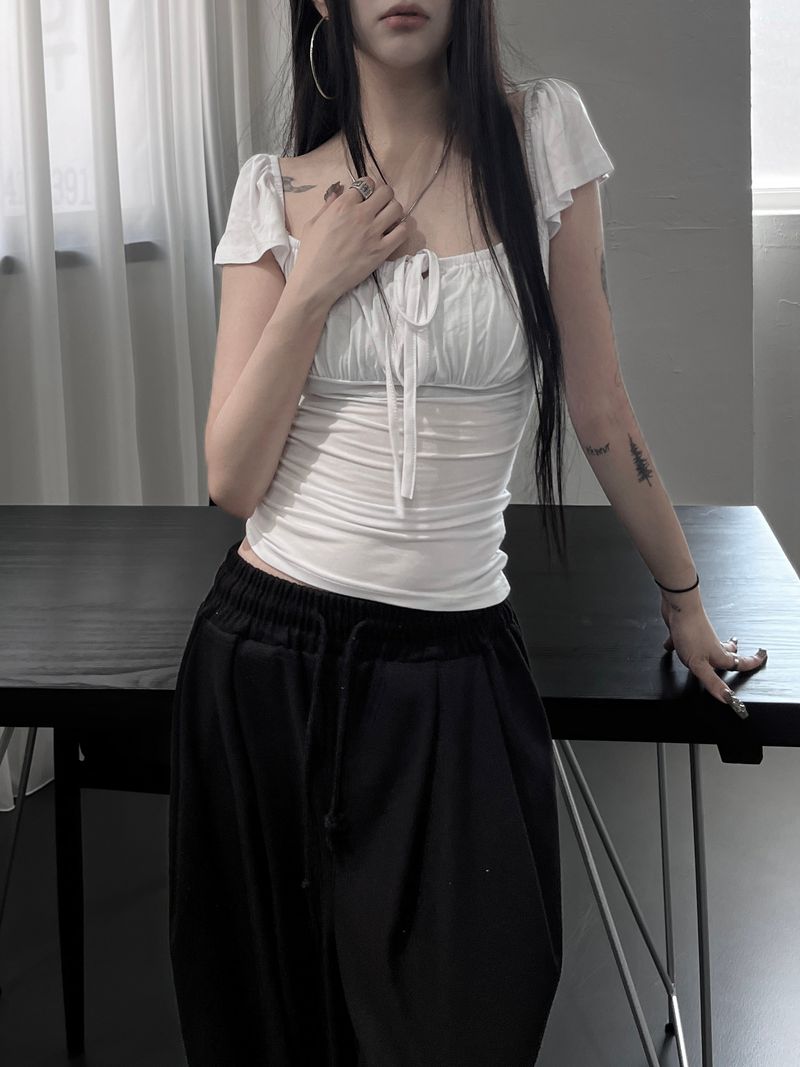 shirring flare top (2color)