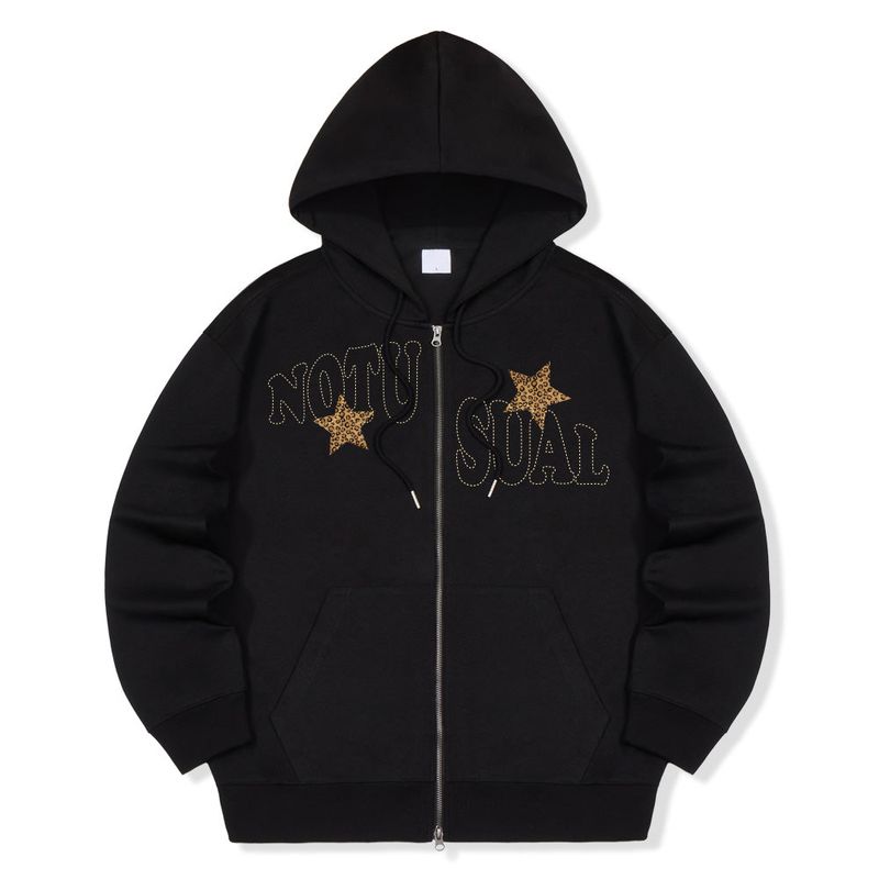 Leopard Star 2way Zip-Up Hoodie - 2COLOR