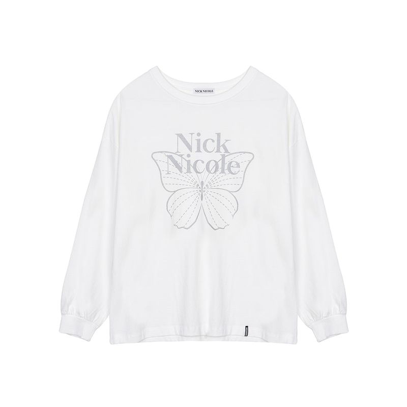 NICK&NICOLE（ニック＆ニコール）の「BUTTERFLY SIGNATURE LS TOP_WHITE SILVER（Tops）」