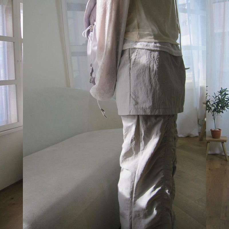 Shirred Skirt Pants