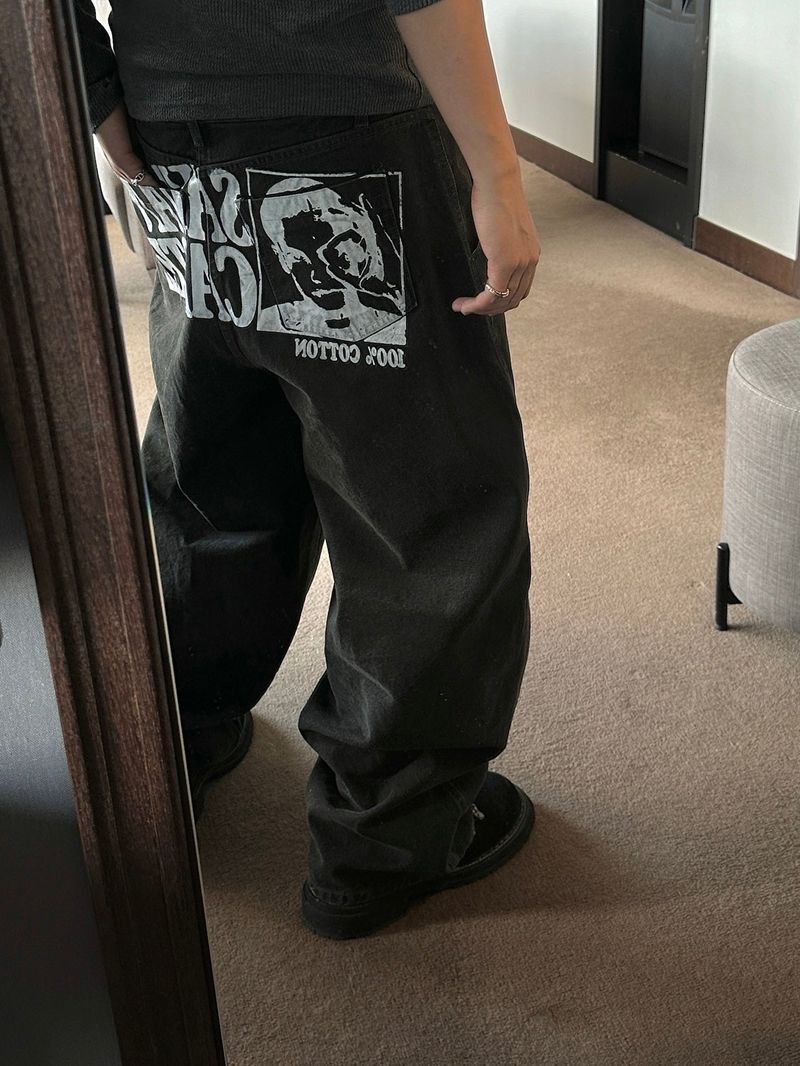 Warner Stone Print Denim Pants 2C
