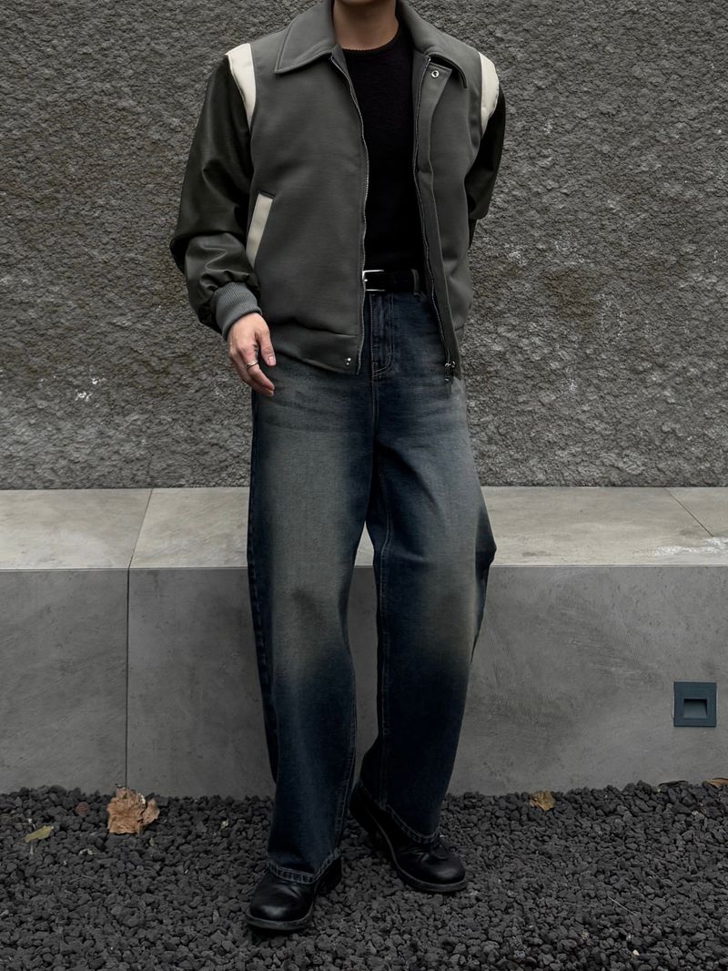 Stadium varsity collar jacket