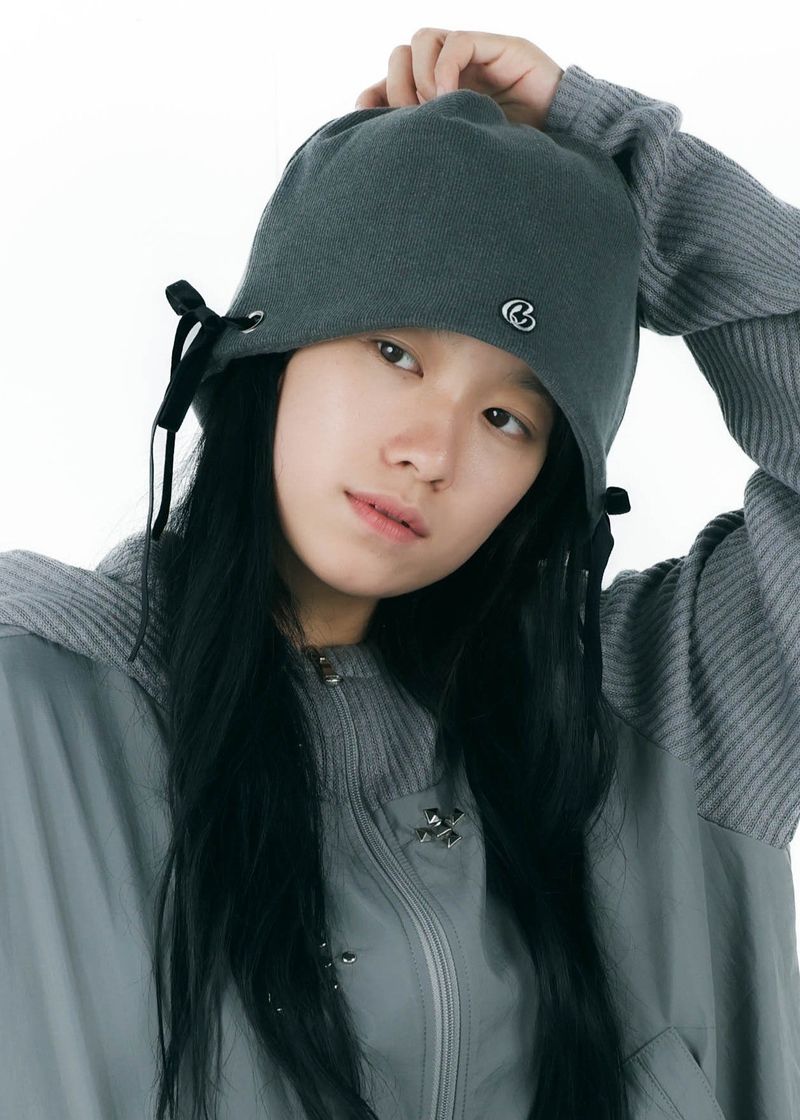 LITALMUTE（リタルミュート）の「ribbon beanie(gray)（Hats）」
