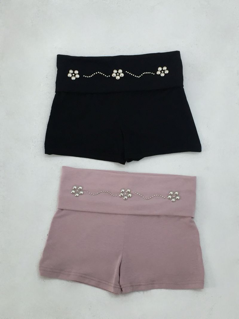 Flower Stud Fold Shorts(Skirt)