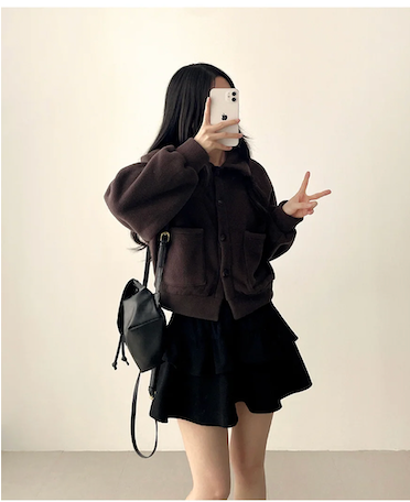 Mori soft fleece pocket jacket
