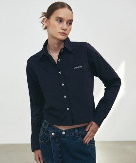 STANDARD LOGO CROP SHIRT_MINT GRAY