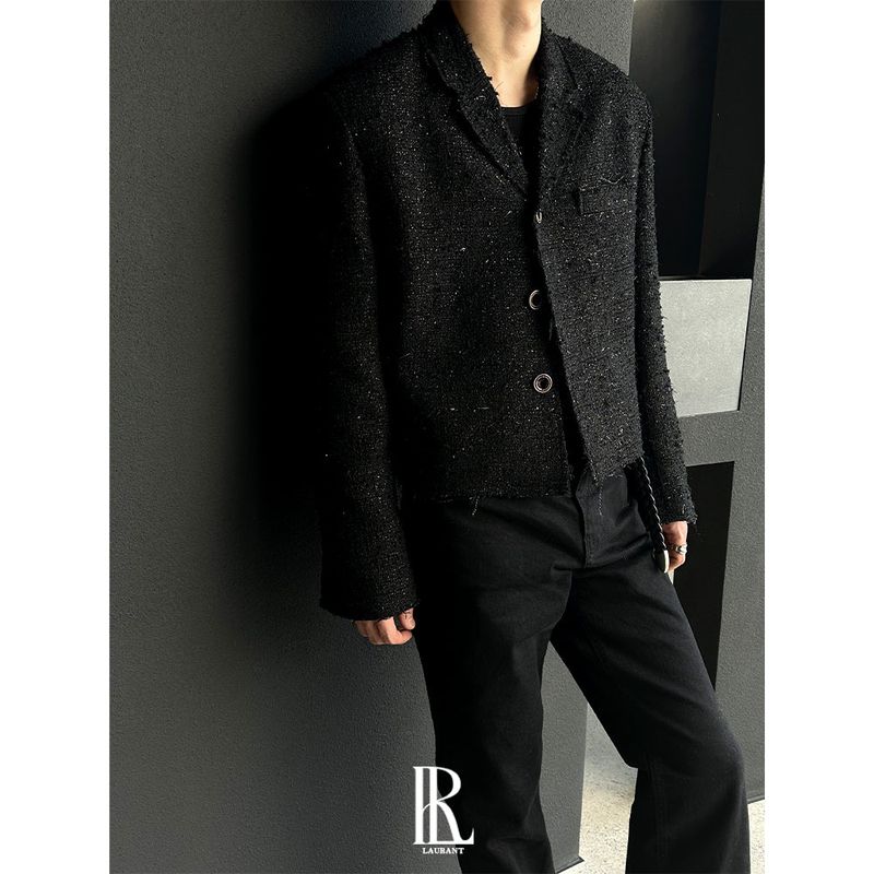 [PREMIUM] Crush glitter tweed jacket(2color)