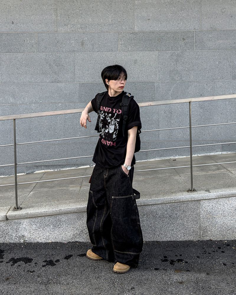 Touch Graphic Oversized Half T-Shirt