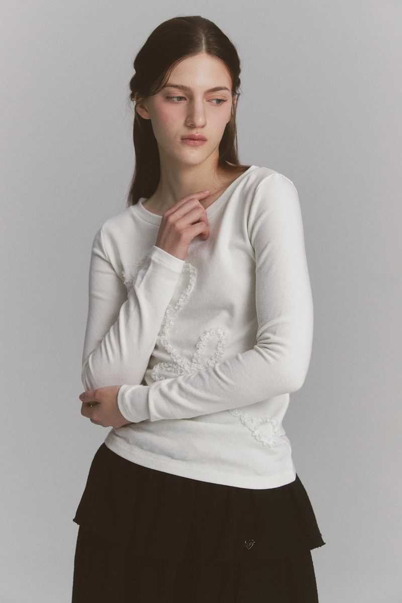 Lace Rose Long Sleeve Ivory