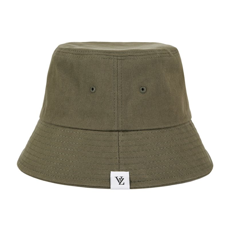 Herringbone label bucket hat KHAKI