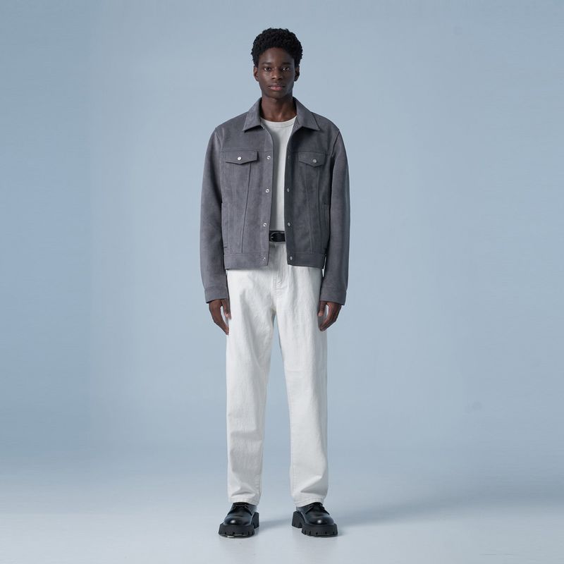 Standard Suede Trucker Jacket (Gray)