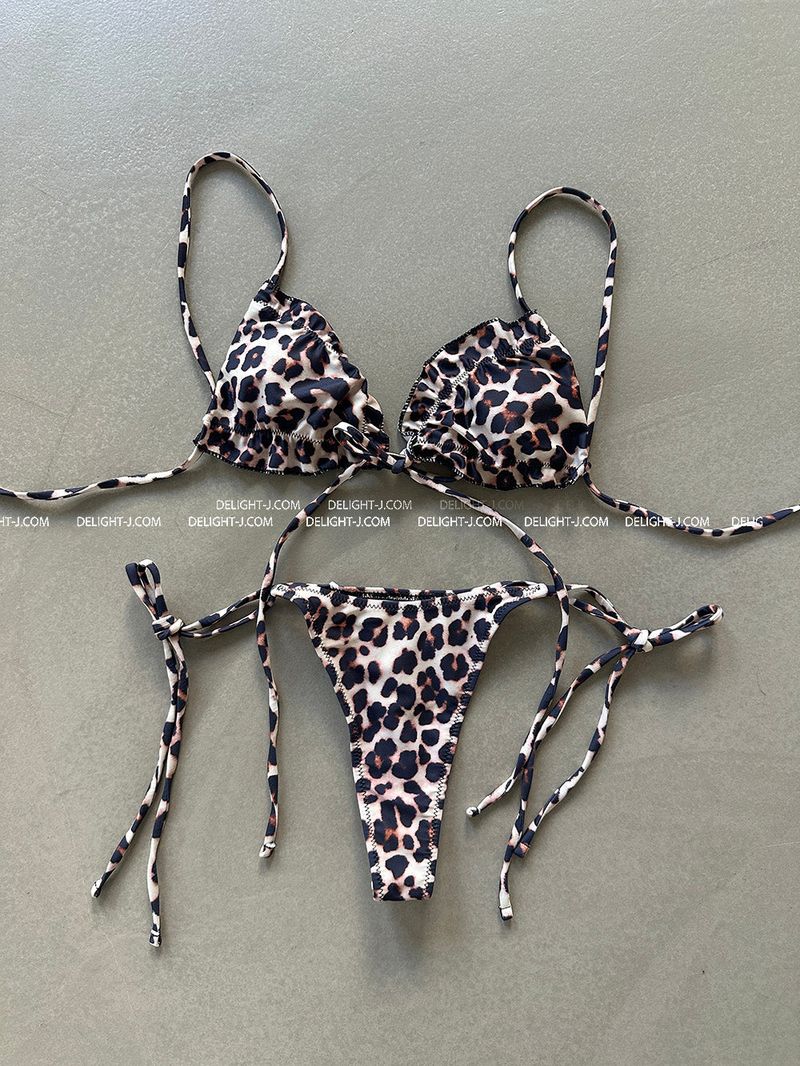 a leopard-frilled bikini