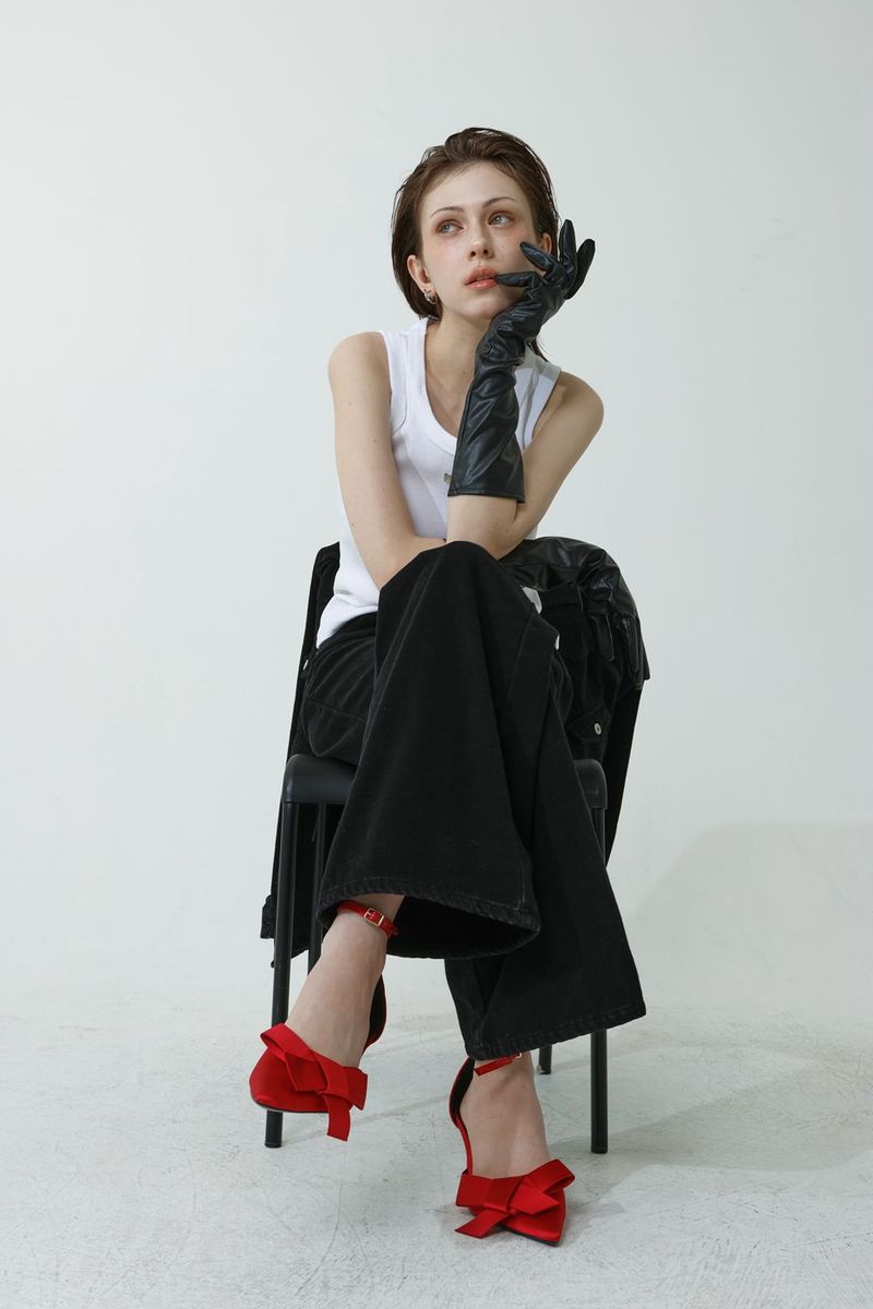 COTTON HEAT-TECH DENIM PANTS_BLACK