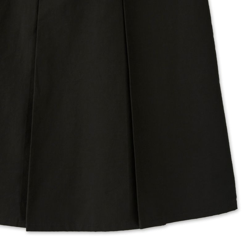 BROWN MIDI STRING BELT PLEAT SKIRT