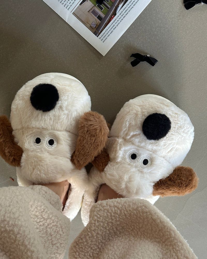 Dog fur slippers