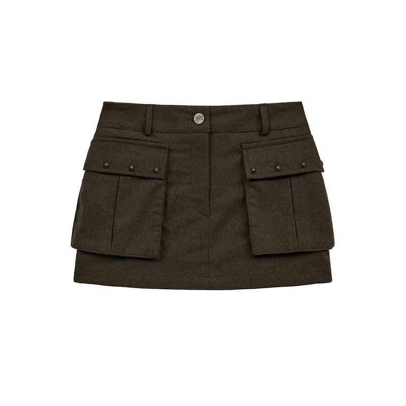 MIDNIGHT MOVE（ミッドナイトムーブ）の「wool pk skirt (brown)（Skirts）」