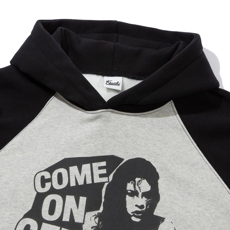 GREEDY RAGLAN HOODIE (BLACK GREY)