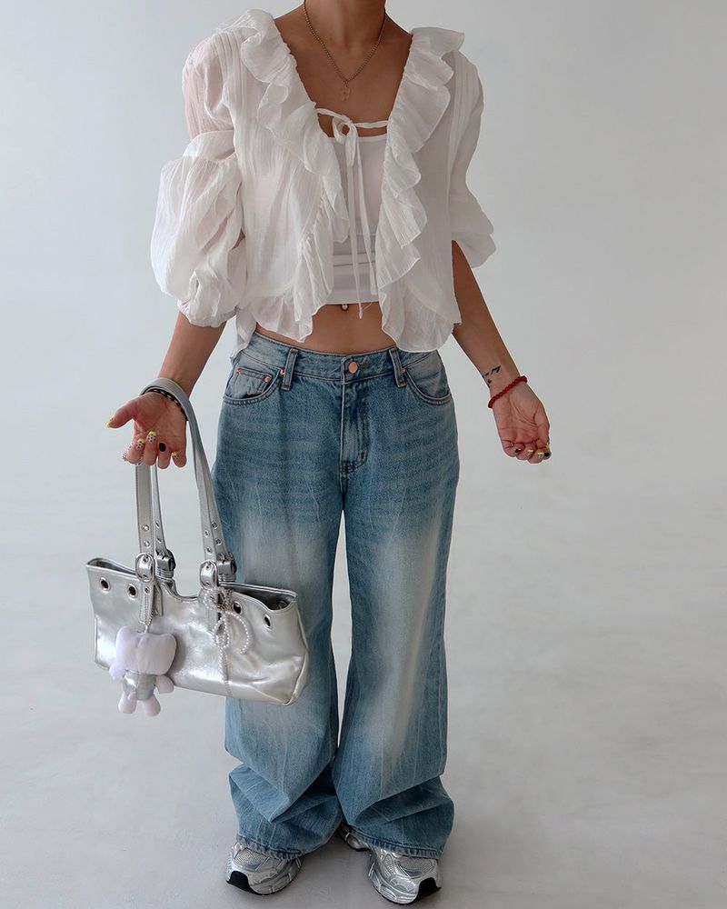 Shade light blue low wide jeans
