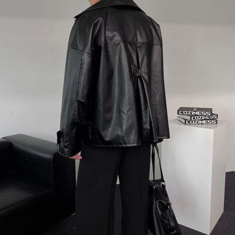 ENOC Box Oversized Fit Leather Jacket