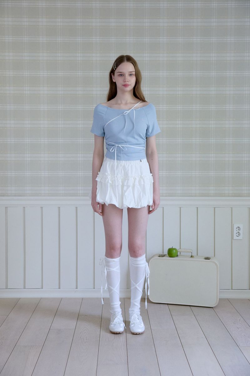 PINK PINEAPPLE（ピンクパイナップル）の「SWEET FRILL PUMPKIN MINI SKIRT（Skirts）」