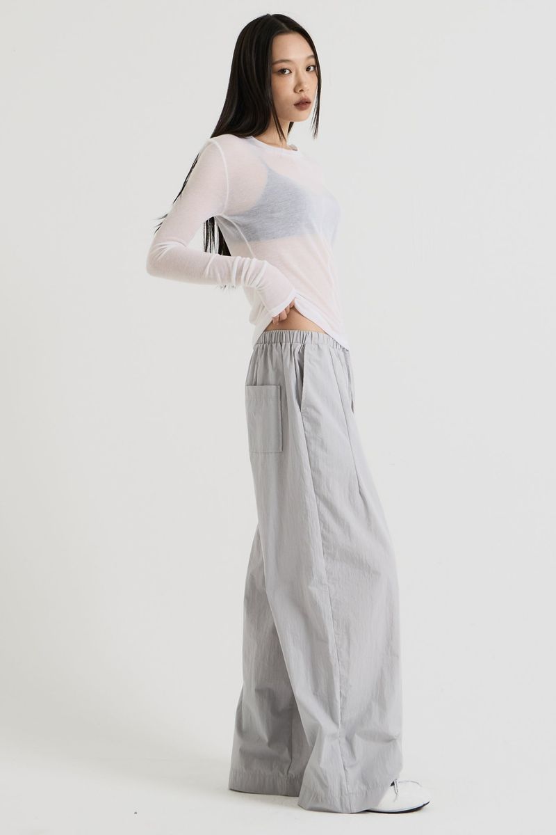French Wool Tencel Long Sleeve, White