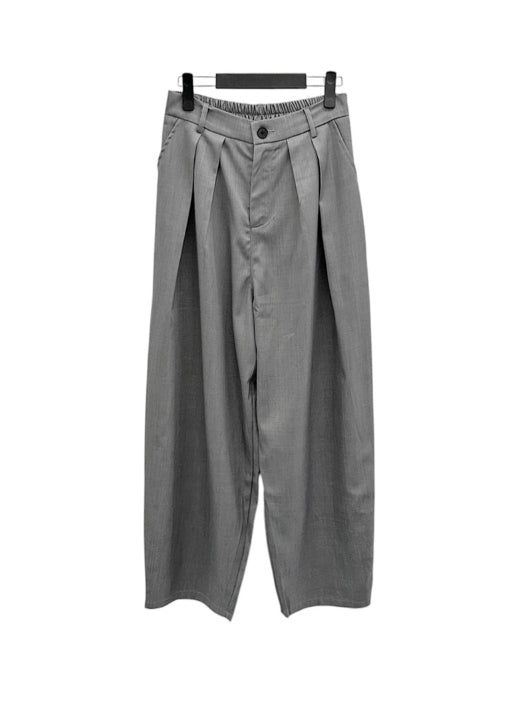 Curved Balloon Pleated Wrap Slacks