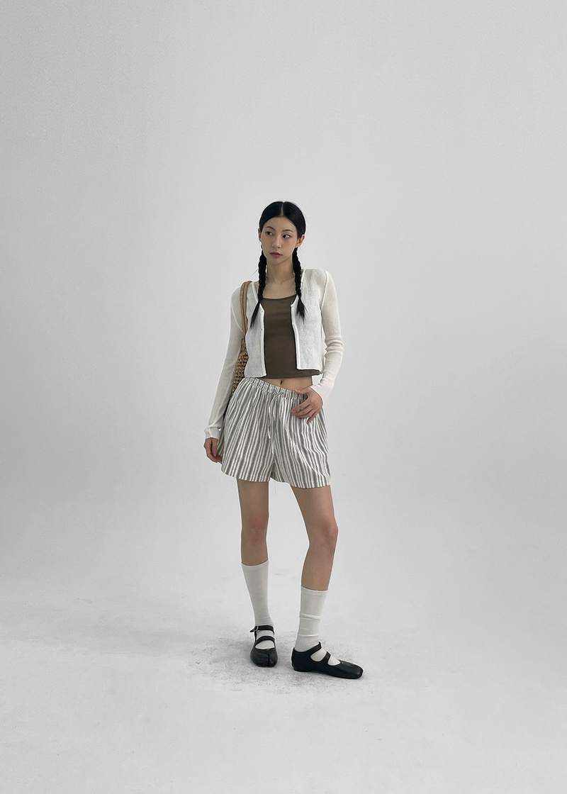 [MADE] Polyp Linen Stripe Banding Shorts