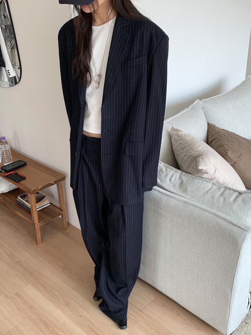 PAPERMOON PIN STRIPE PLEATE TROUSER