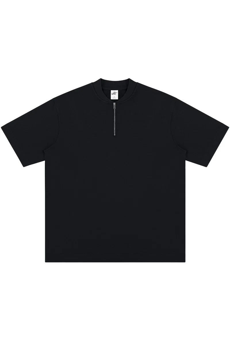 Zip Henley Cotton Tee