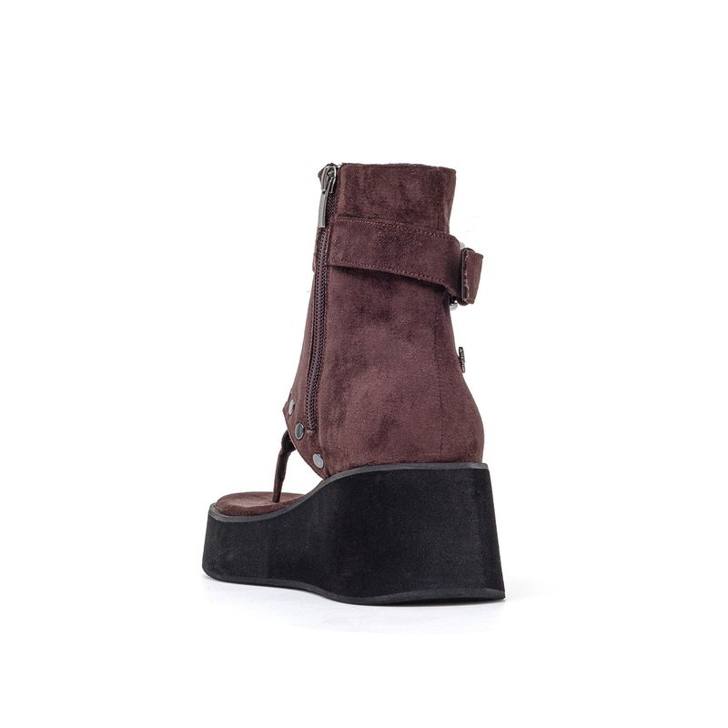 Studded Platform Sandal Boots(Brown)