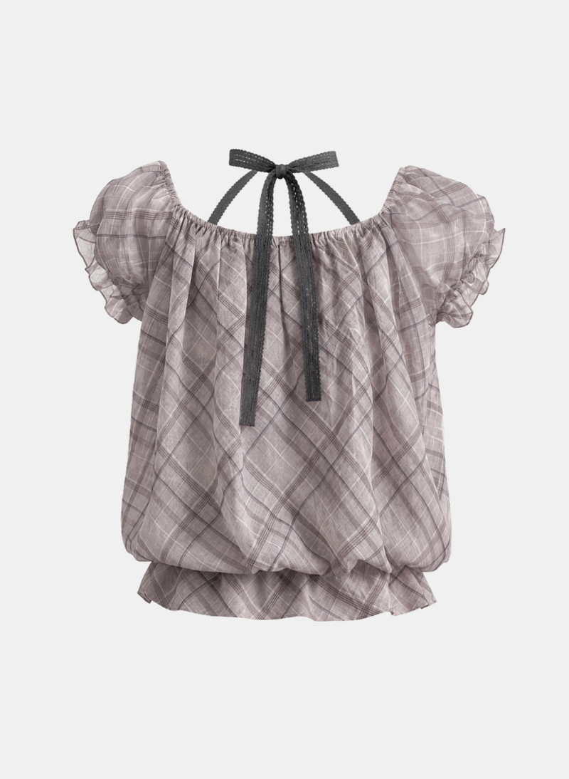 Rielle Plaid Halter Blouse