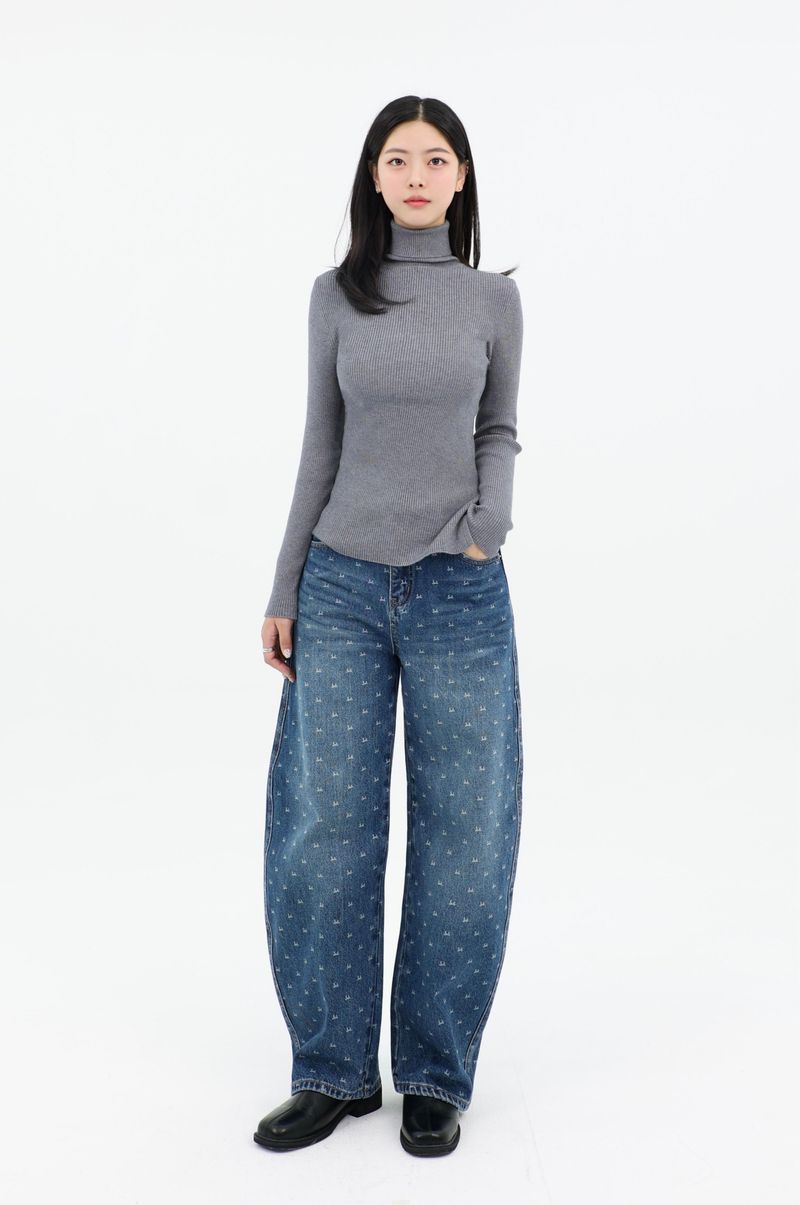 RIBBON-DYED CURVED FIT DENIM_BLUE code 26015