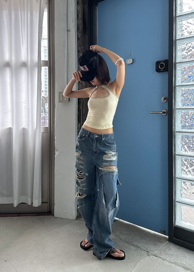 SUN DAMAGE WIDE PANTS (S-L)