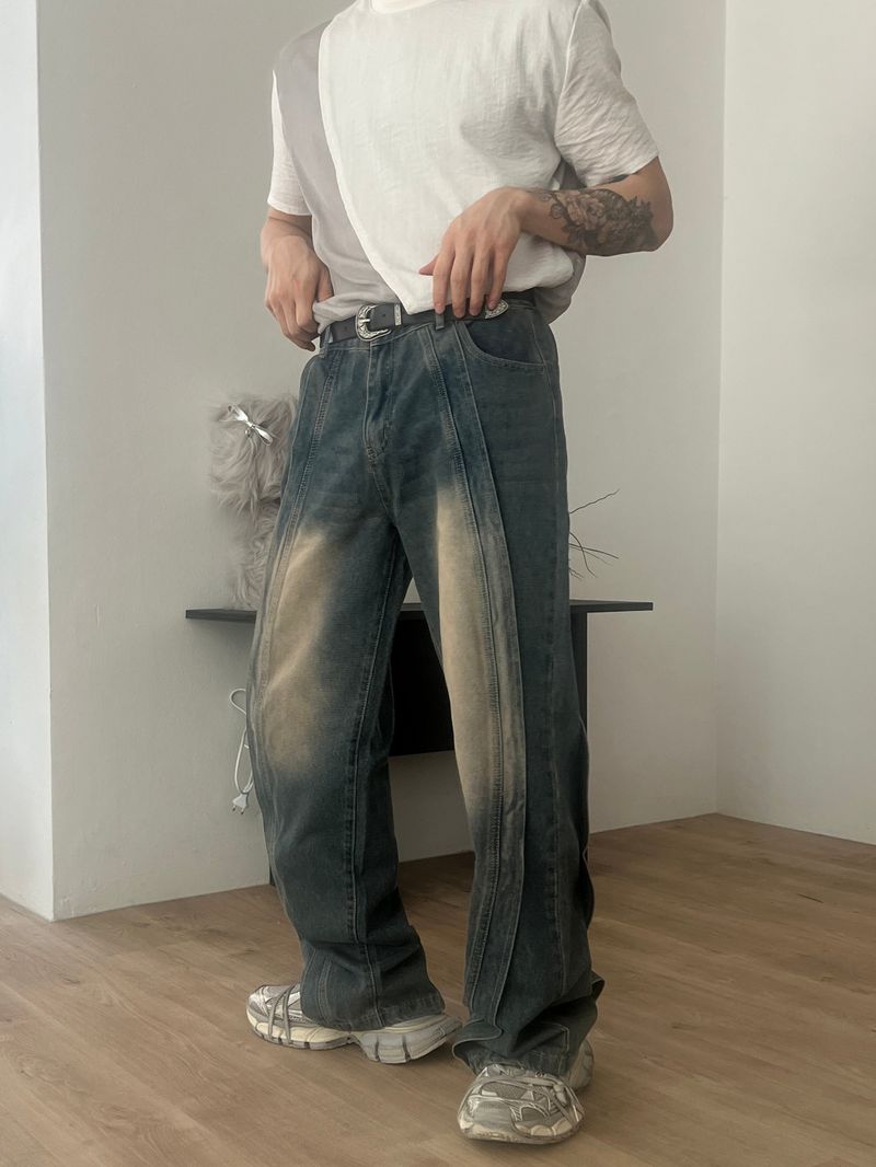 EGONLEO（エゴンレオ）の「Wave-washed incision wide denim(2colors)（Pants）」