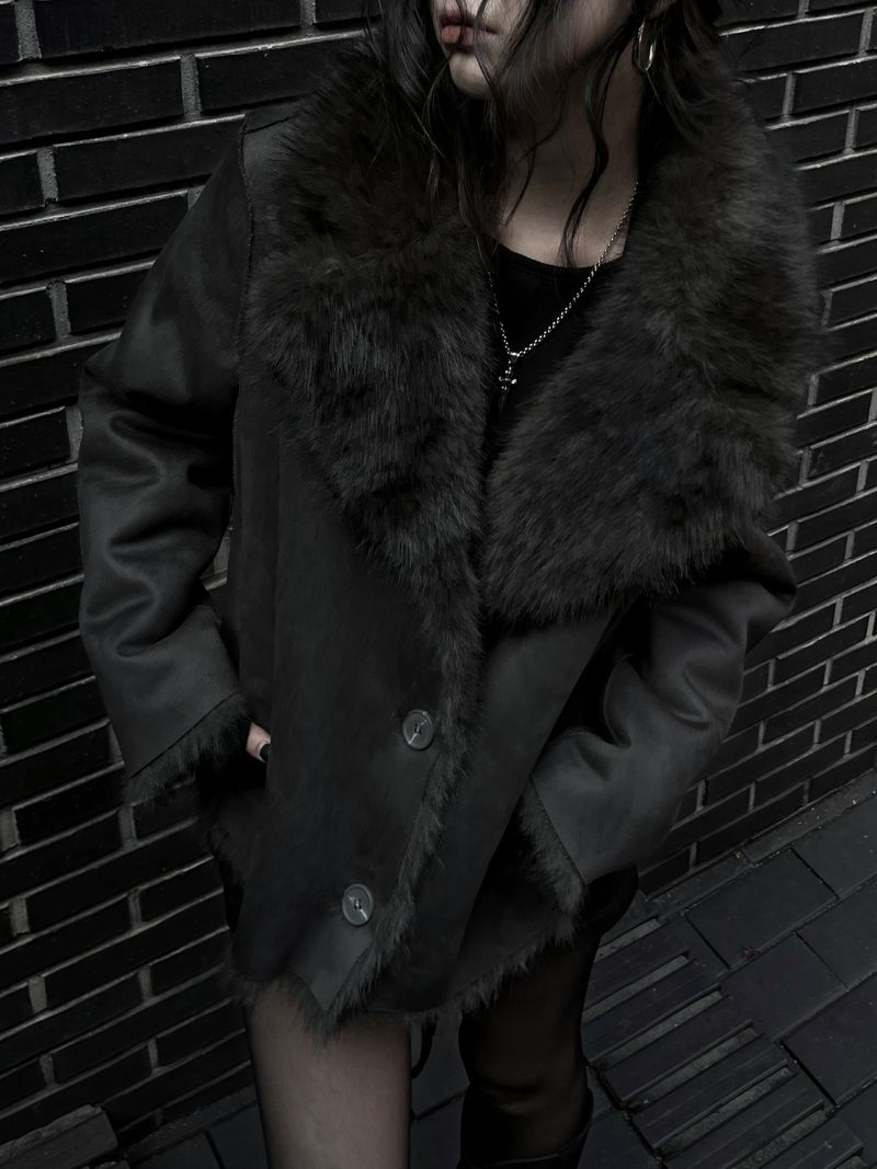 reversible fur mustang jacket (2color)