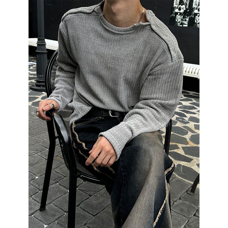  [Unisex] Double shoulder button knit(4color)