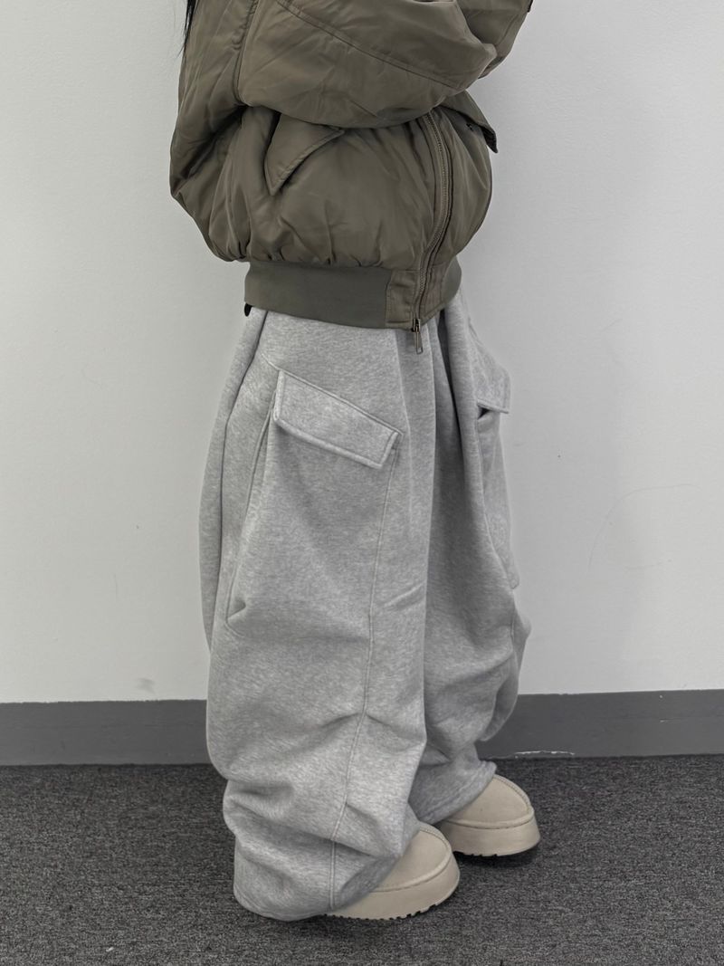 rib fleece sweat pants